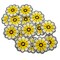 1 1/2" Yellow Daisy Flower Embroidery Iron On Heat Transfer Patch Pack of 72